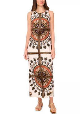 Vince Camuto Women's Placed Medallion Sleeveless Maxi Dress, Sand | Belk