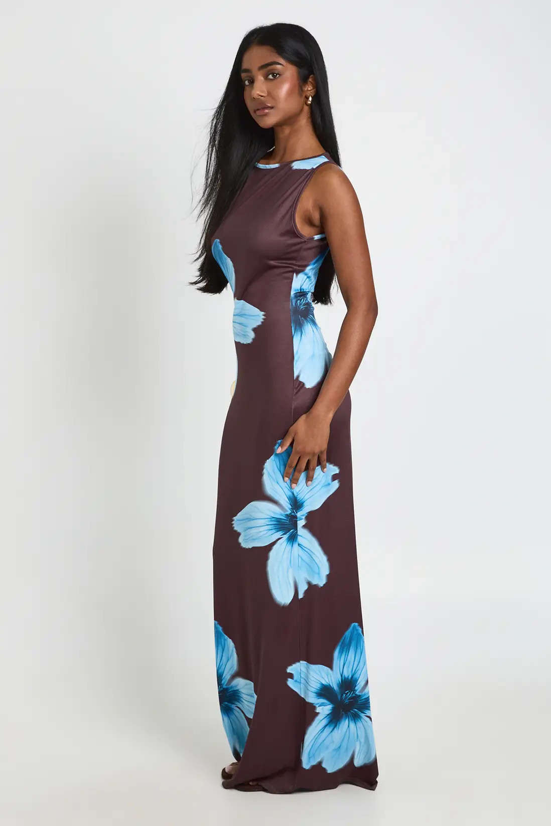 Chocolate Basic Slash Neck Super Soft Maxi Dress | Boohoo | Boohoo.com (UK & IE)