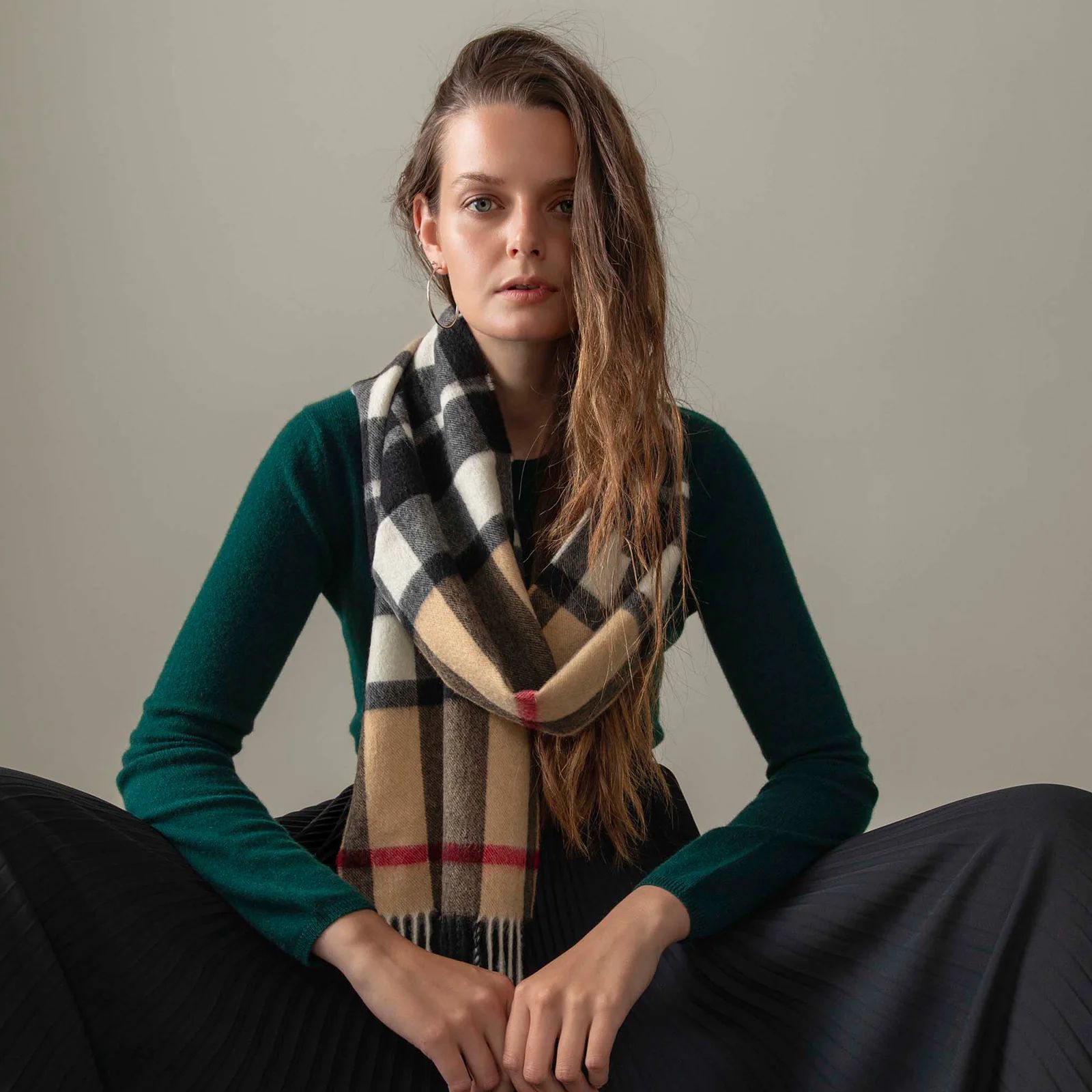 Made In Scotland Cashmere Scarf - Exploded Camel Thompson | Kiltane