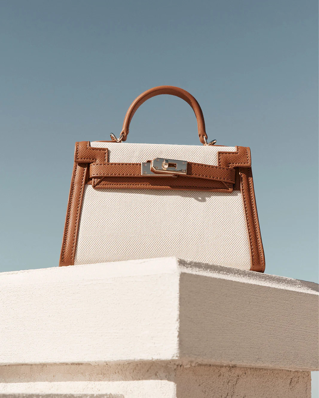 HARIETTE HANDLE BAG - NATURAL LINEN-TAN-Handbags-BILLINI USA | Billini US