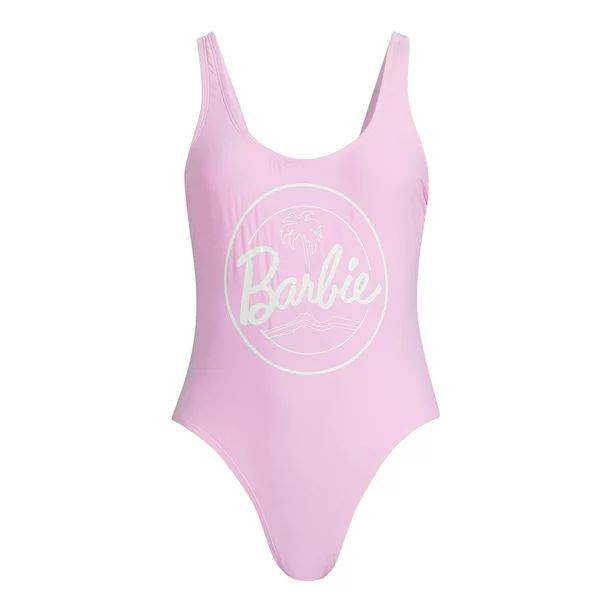 Barbie™ Women's Scoop Neck High Leg One Piece Swimsuit, Sizes XS-XXL | Walmart (US)
