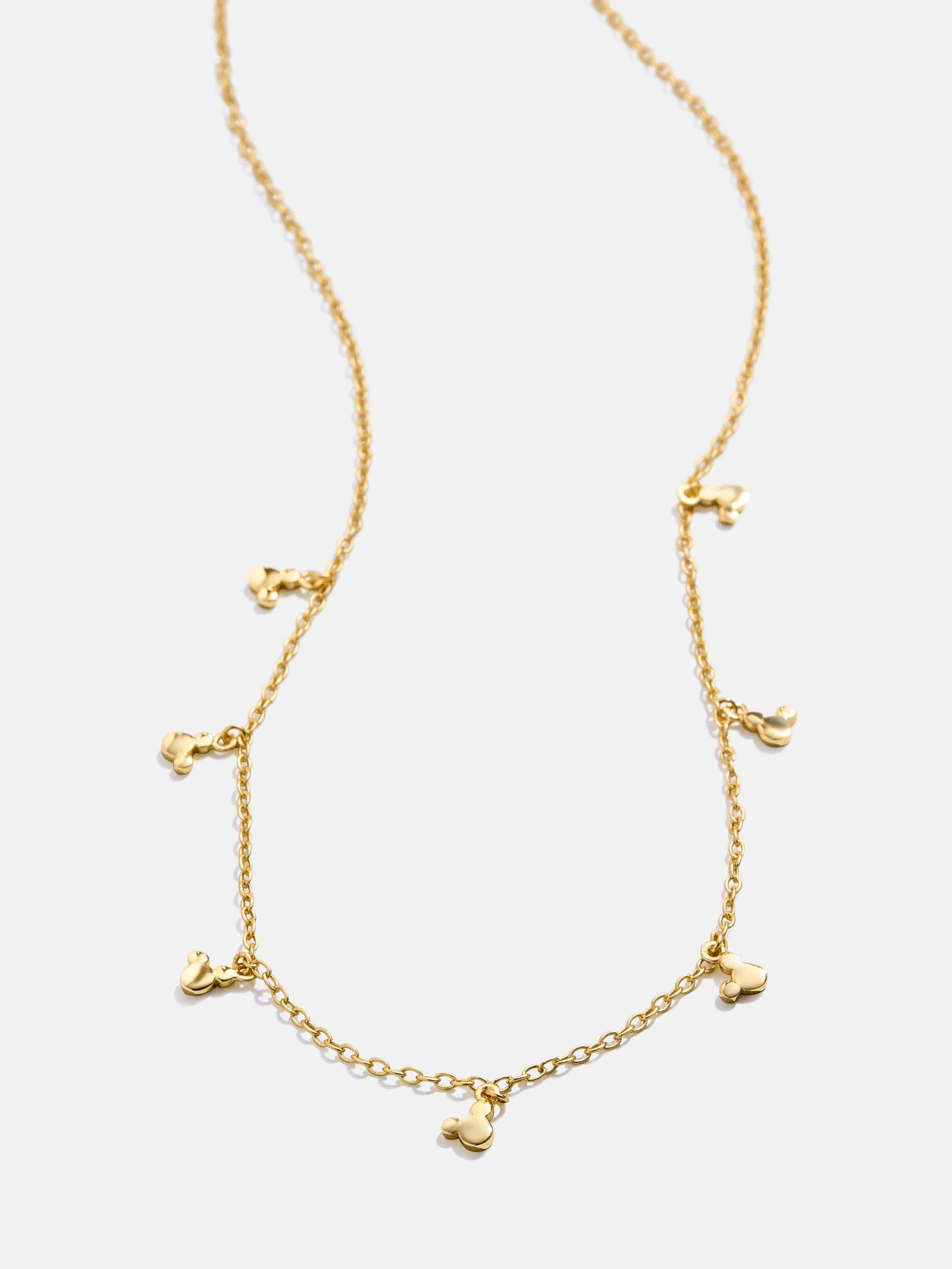 Mickey Mouse Disney 18K Gold Plated Sterling Silver Repeating Necklace - Gold | BaubleBar