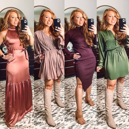 Fall dresses from pink lily 

Wedding guest dress 

All dresses in a size small except the dark plum which is a size medium 

Code: september20



#LTKstyletip #LTKwedding #LTKSeasonal
