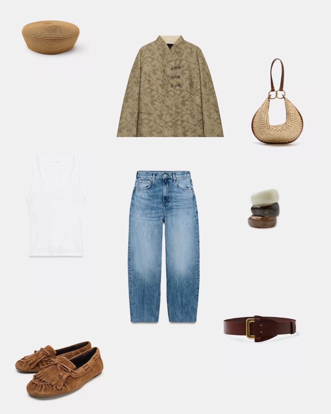 An easy, cool and chic outfit for spring. That jacket is just insanely cool!!!