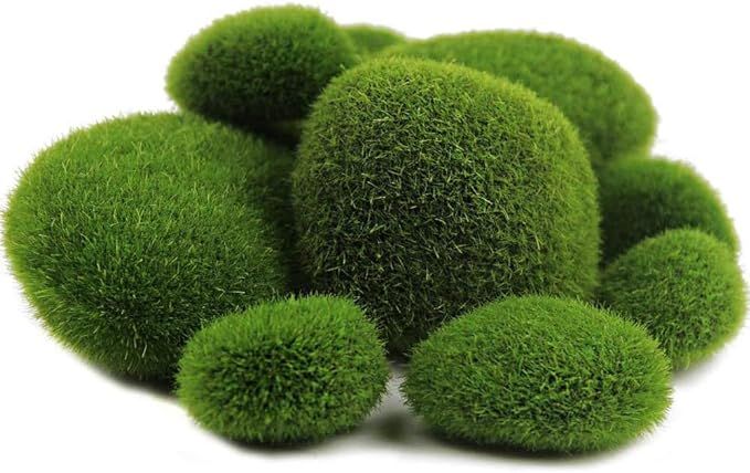 KAVENO Green Artificial Moss Balls Decorative Stones, Varying Sizes, Ideal for Vases, Table Decor... | Amazon (US)