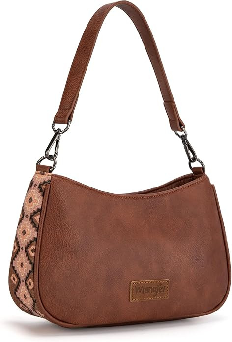 Wrangler Western Shoulder Bag for Women Small Purse Aztec Hobo Bag HandBag with Detachable Strap | Amazon (US)