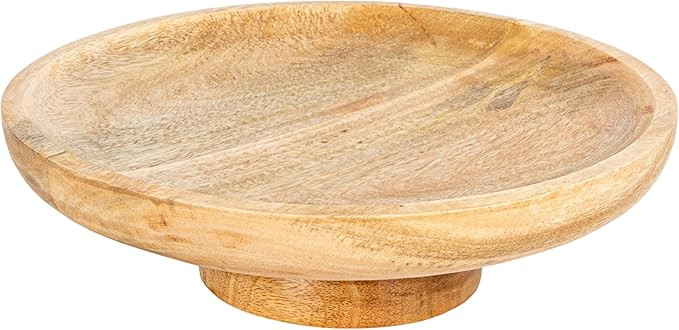 Bloomingville Round Natural Mango Wood Footed Cake Stand Bowl, Pack of 1 | Amazon (US)