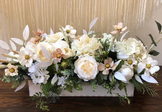 23 Farmhouse Style Floral Arrangement  White Neutral Floral - Etsy | Etsy (US)