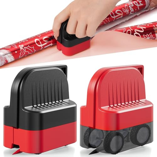 LIZAAL 2-Pack Wrapping Paper Cutter with Wheels | Straight Line Gift Wrap Cutter for Birthday and... | Amazon (US)