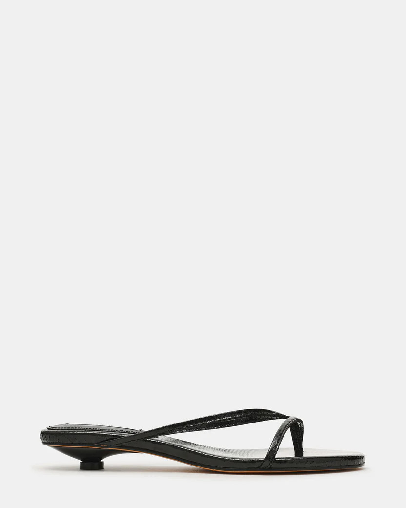 TERRY Black Snake Thong Women's Kitten Heel | Steve Madden (US)