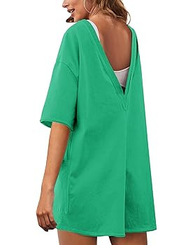 Rompers for Women Athletic Workout Hot Shot Tee Romper Casual Oversized Jumpsuits Overalls | Amazon (US)