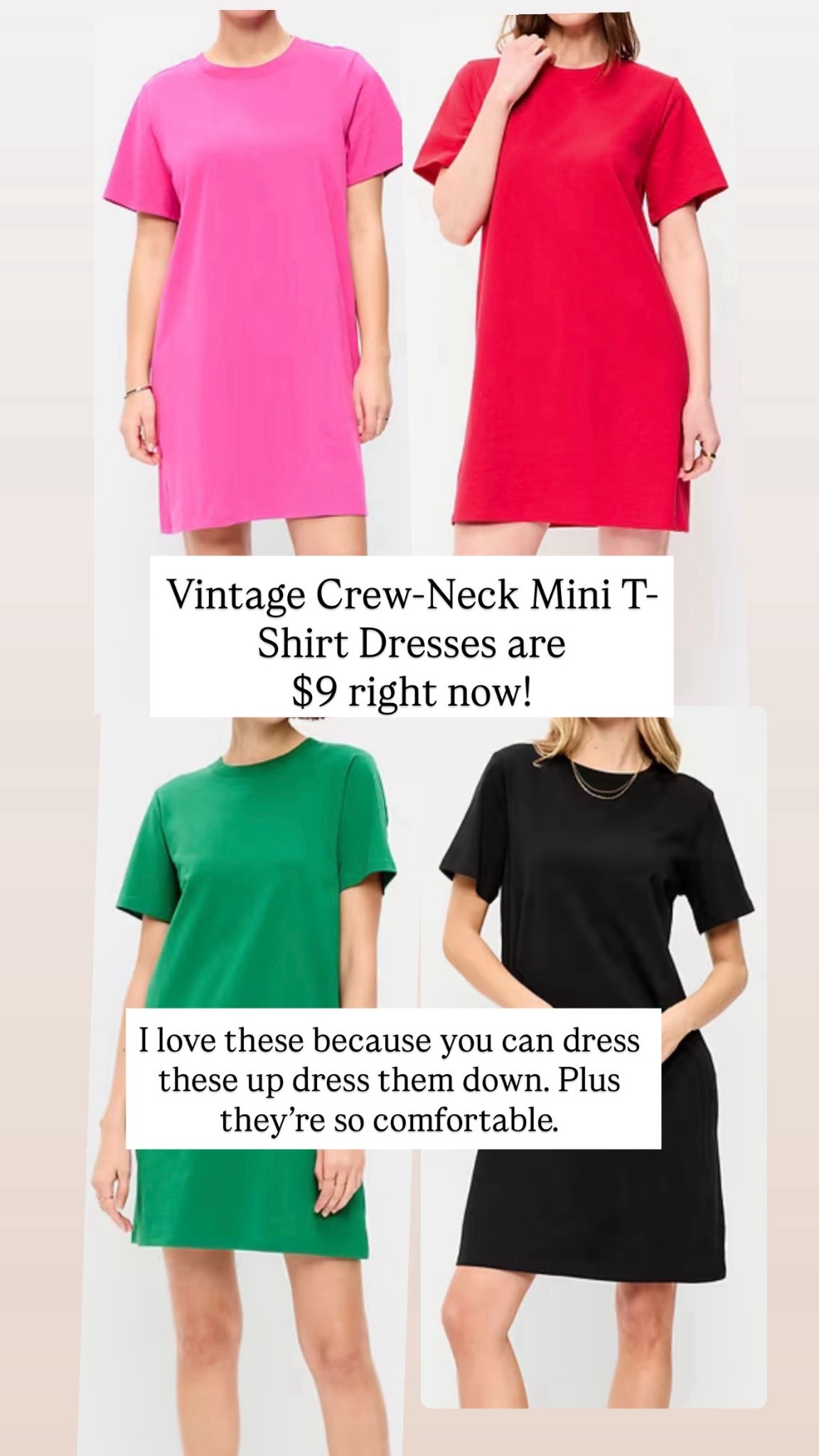 Mini T-shirt dresses are only nine dollars right now

#LTKgrwm #LTKootd