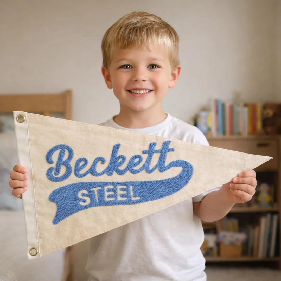 Custom Embroidered Name Pennant,nursery Name Sign,baby Name Banner,kids Room Decor - Etsy | Etsy (US)