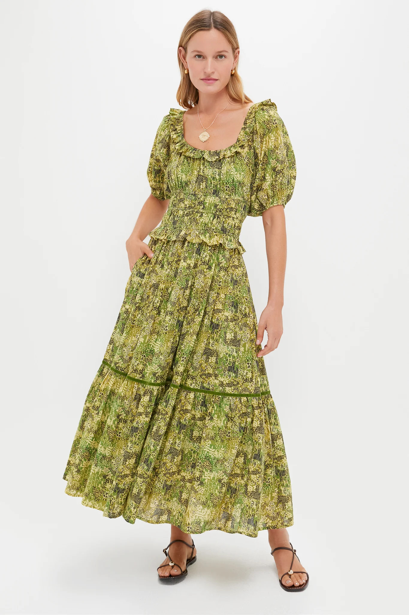 Green Tiger Percy Midi Dress | Tuckernuck (US)