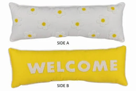 Way to Celebrate Fabric Daisy 2 Sides Pillow Decor | Walmart (US)