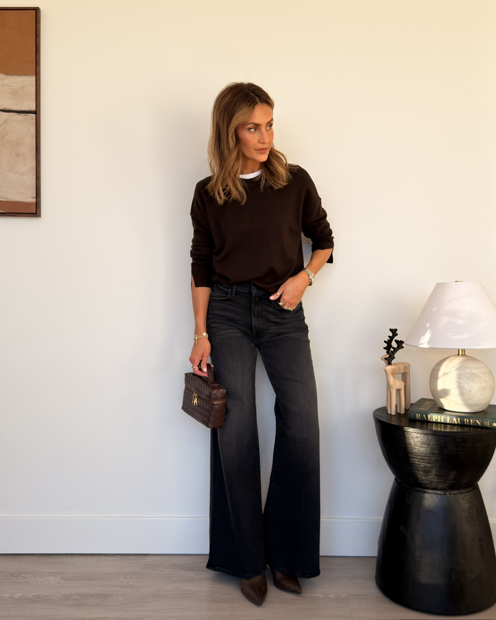 Crewneck sweater styled with a white tee underneath Black wide leg jeans and woven leather top handle bag!

comment SHOP and I’ll send you a DM with the link to shop these outfits + sizing info ✨ 

You need to be following me @karinstylediaries in order to get the links in your messages! 

Crewneck sweater outfit ideas, fall outfits 

#LTKHoliday #LTKgrwm #LTKStyleTip #LTKootd #LTKSaleAlert #LTKCyberWeek