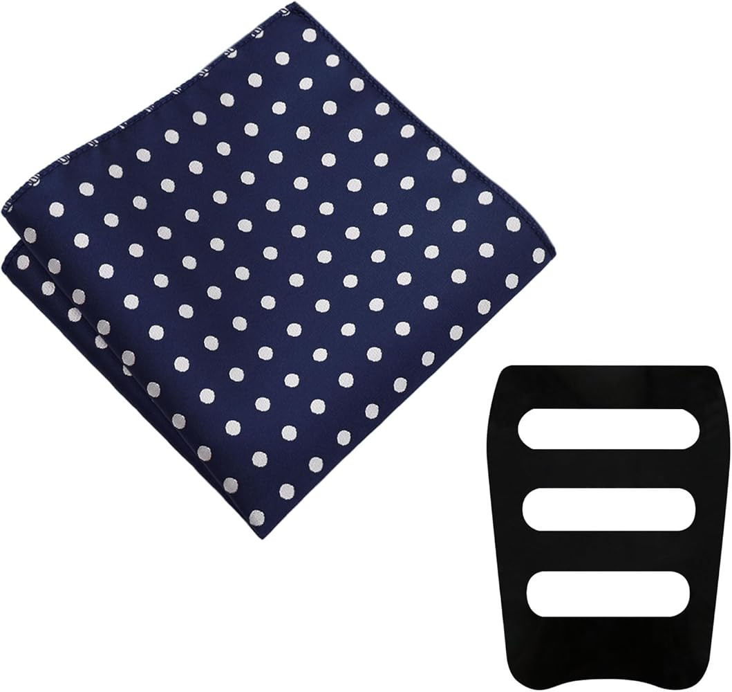Polka Dot Handkerchiefs for Men, Mens Handkerchiefs Pocket Square with Holder for Wedding Party B... | Amazon (US)