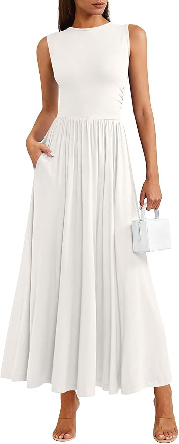 PRETTYGARDEN Summer Maxi Dresses for Women 2026 Sleeveless A Line Flowy Long Casual Sundress Wedd... | Amazon (US)