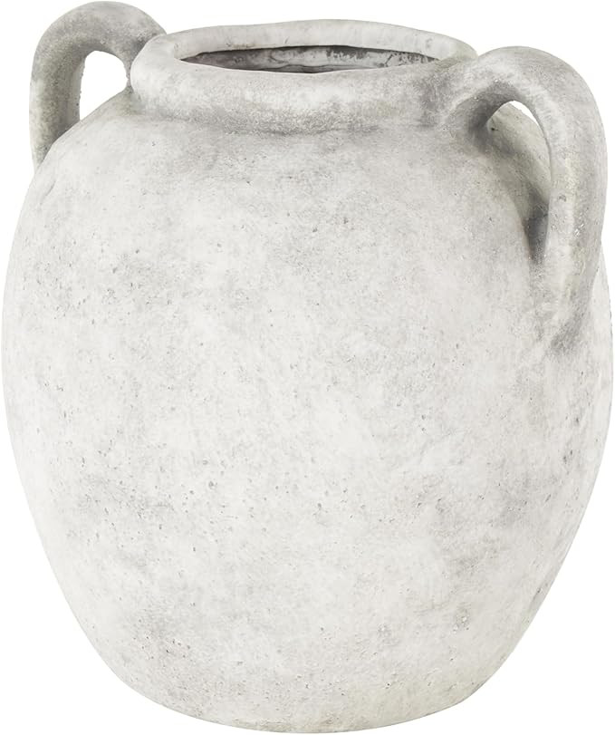 Deco 79 Ceramic Vase Antique Style Textured with Black Shadings and Handles, 10" x 9" x 10", Whit... | Amazon (US)