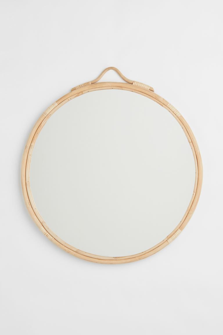 Large Rattan-framed Mirror - Beige - Home All | H&M US | H&M (US + CA)