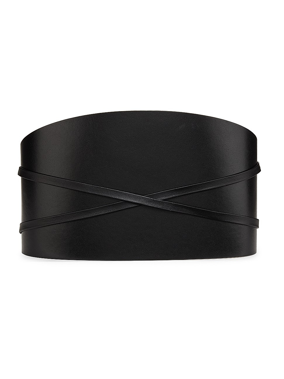 Women's Undone Leather Corset Belt - Black | Saks Fifth Avenue