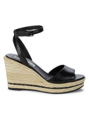 Karl Lagerfeld Paris Carin Leather Espadrille Wedge Sandals on SALE | Saks OFF 5TH | Saks Fifth Avenue OFF 5TH