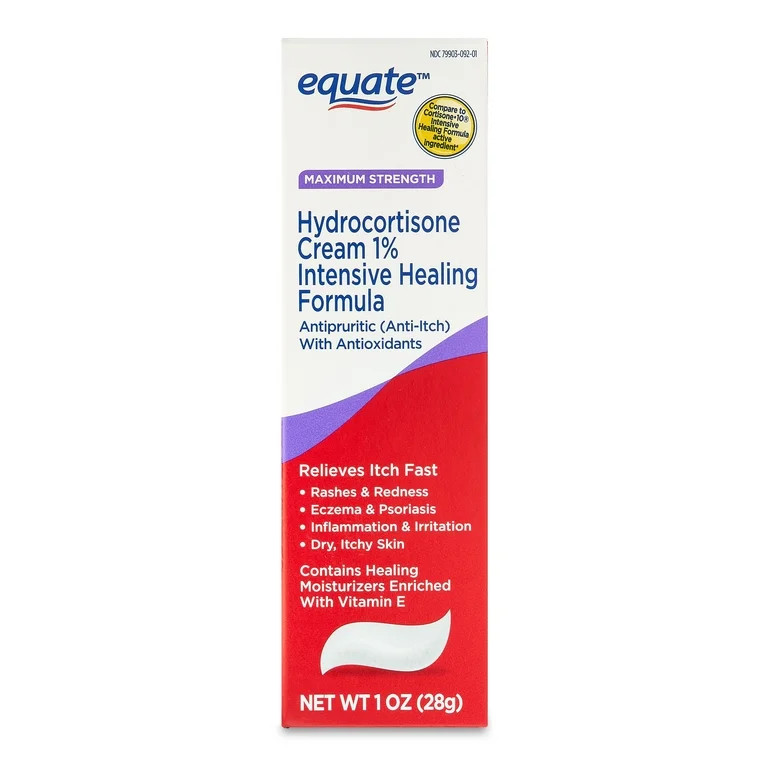 Equate Maximum Strength Anti Itch Hydrocortisone Cream 1% Intensive Healing Formula, 1 oz, Compar... | Walmart (US)