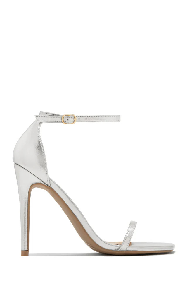 Miss Lola | Celebrate Life Silver Single Sole High Heels | MISS LOLA