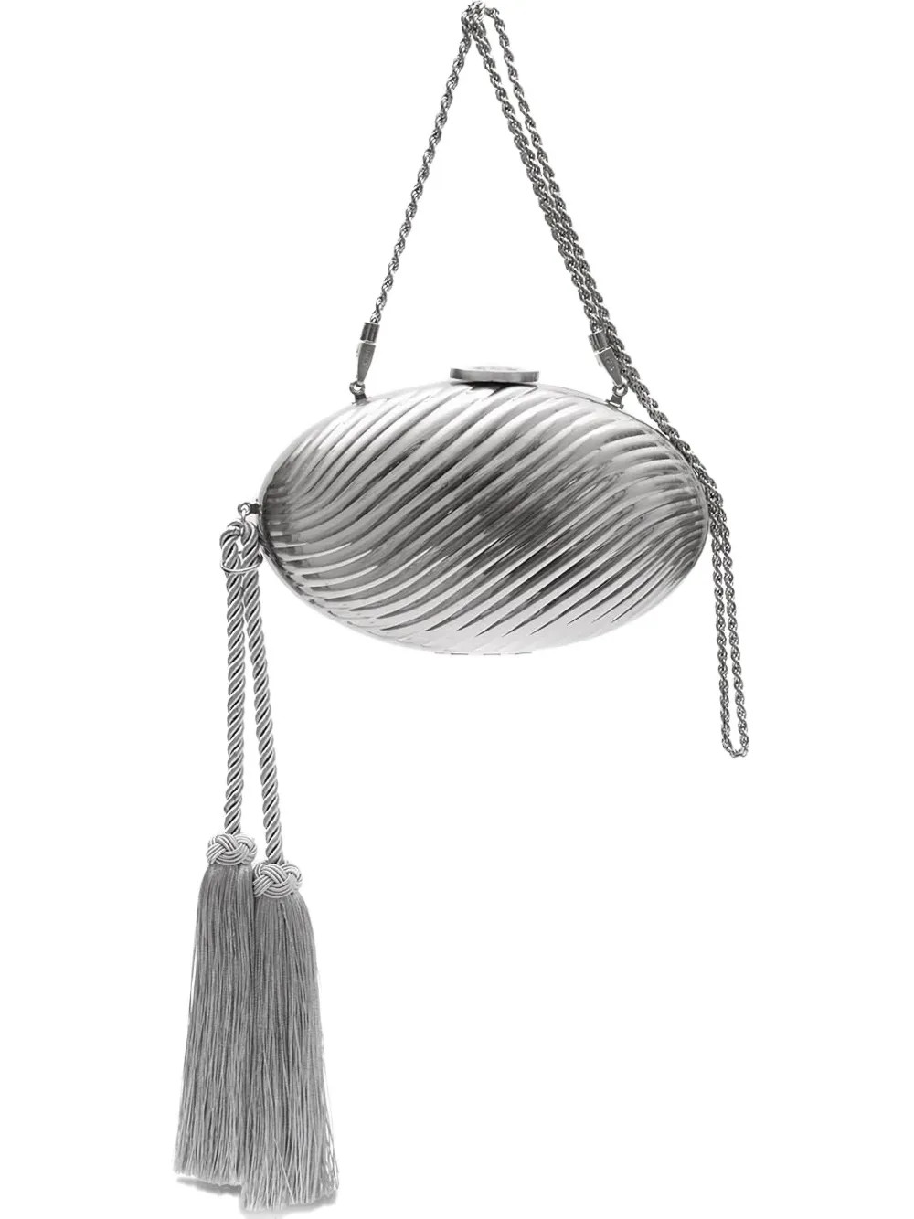 Isla Oval Clutch Bag | Silver | FARFETCH AU | Farfetch Global