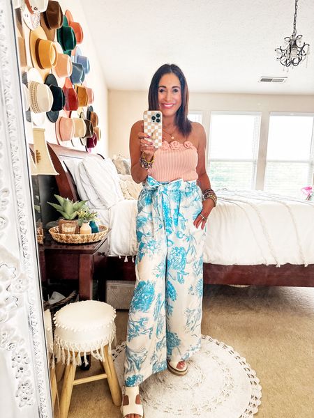 Floral tube top blue and white pant perfect for all the summer events!!🩵

Pants and top on sale right now!

#LTKStyleTip #LTKFindsUnder50