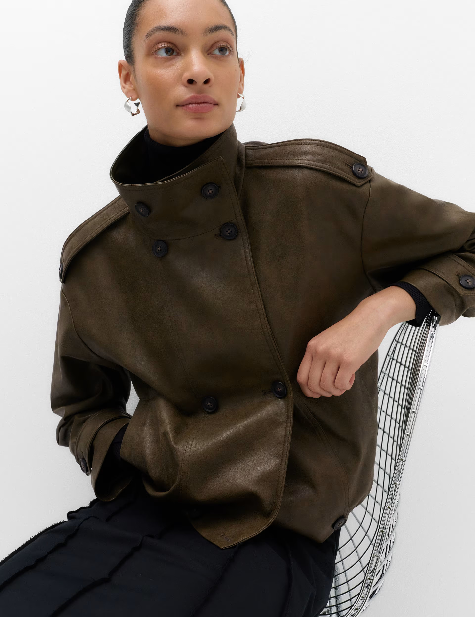 Faux Leather Funnel Neck Biker Jacket | Marks & Spencer (UK)