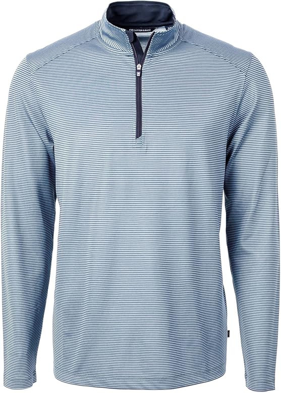 Cutter & Buck Virtue Eco Pique Micro Stripe Recycled Mens Big & Tall Quarter Zip | Amazon (US)