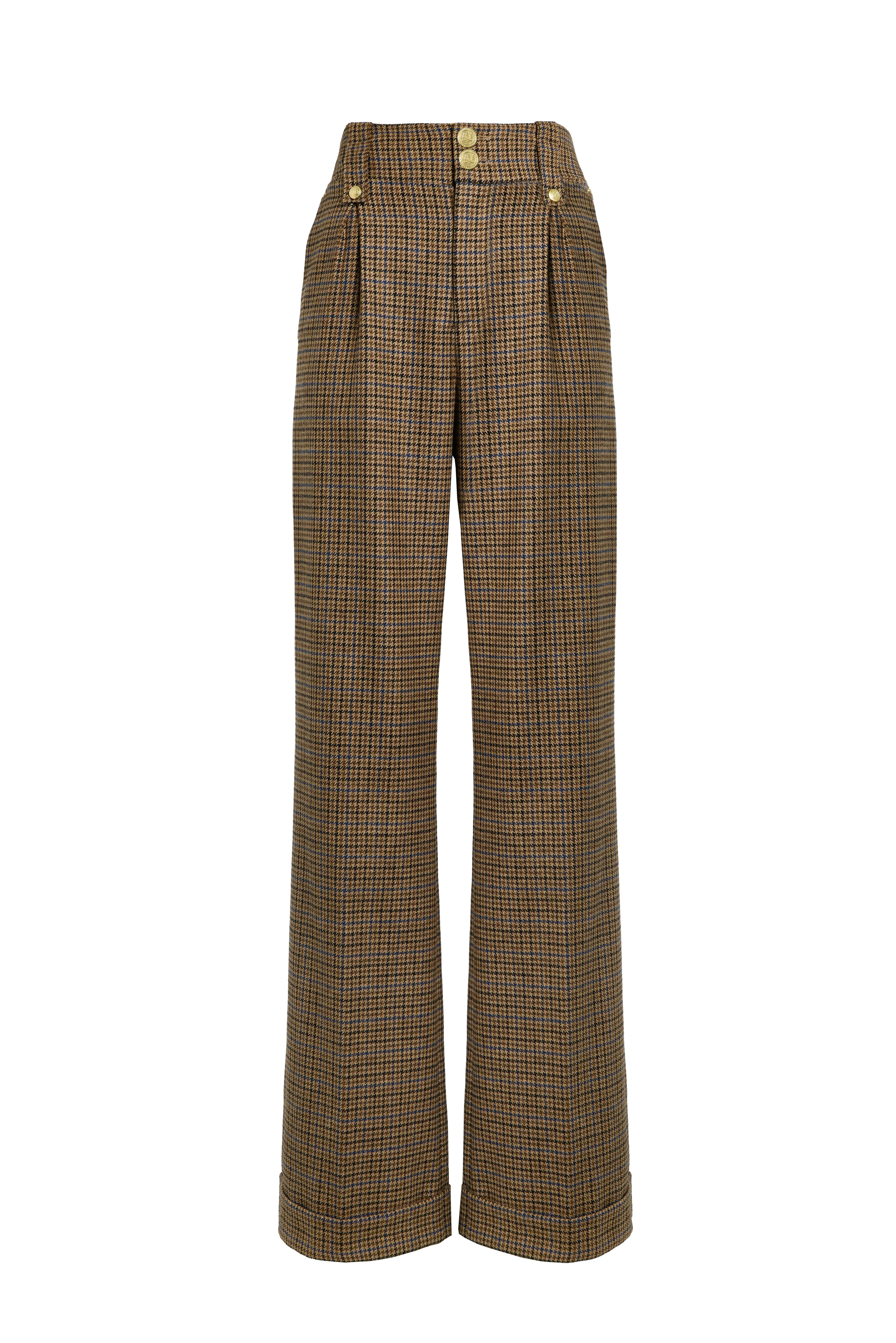 High Waisted Wide Leg Trouser (Abbot Check Tweed) | Holland Cooper