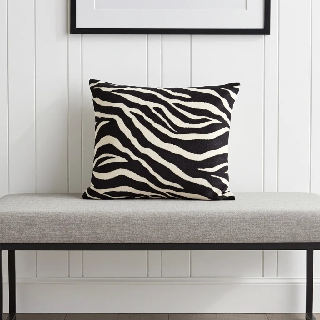 Raven Palm Square Indoor/Outdoor Pillow Cover & Insert | Perigold