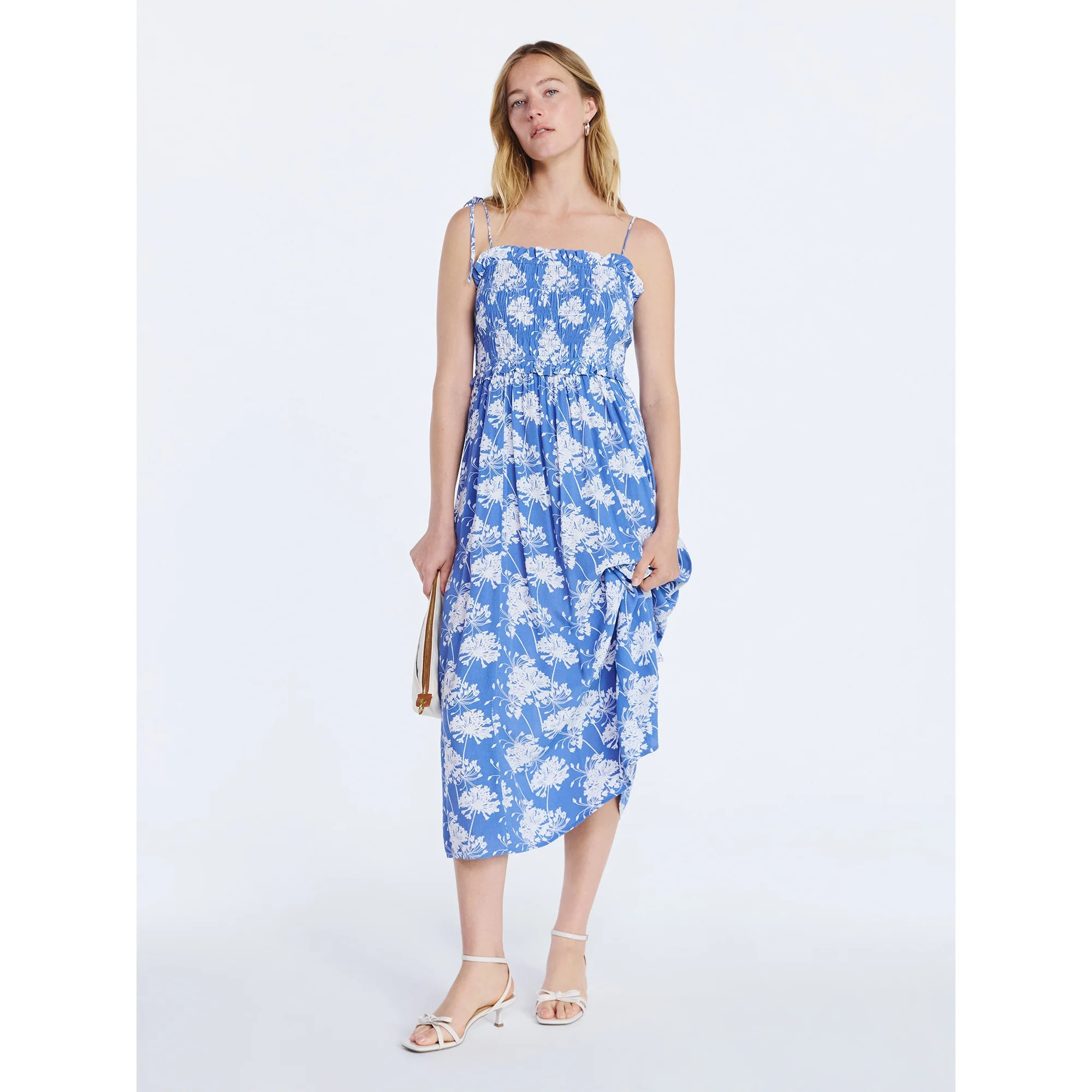 Free Assembly Women's Smocked Peplum Maxi Dress, Sizes XS-XXL | Walmart (US)