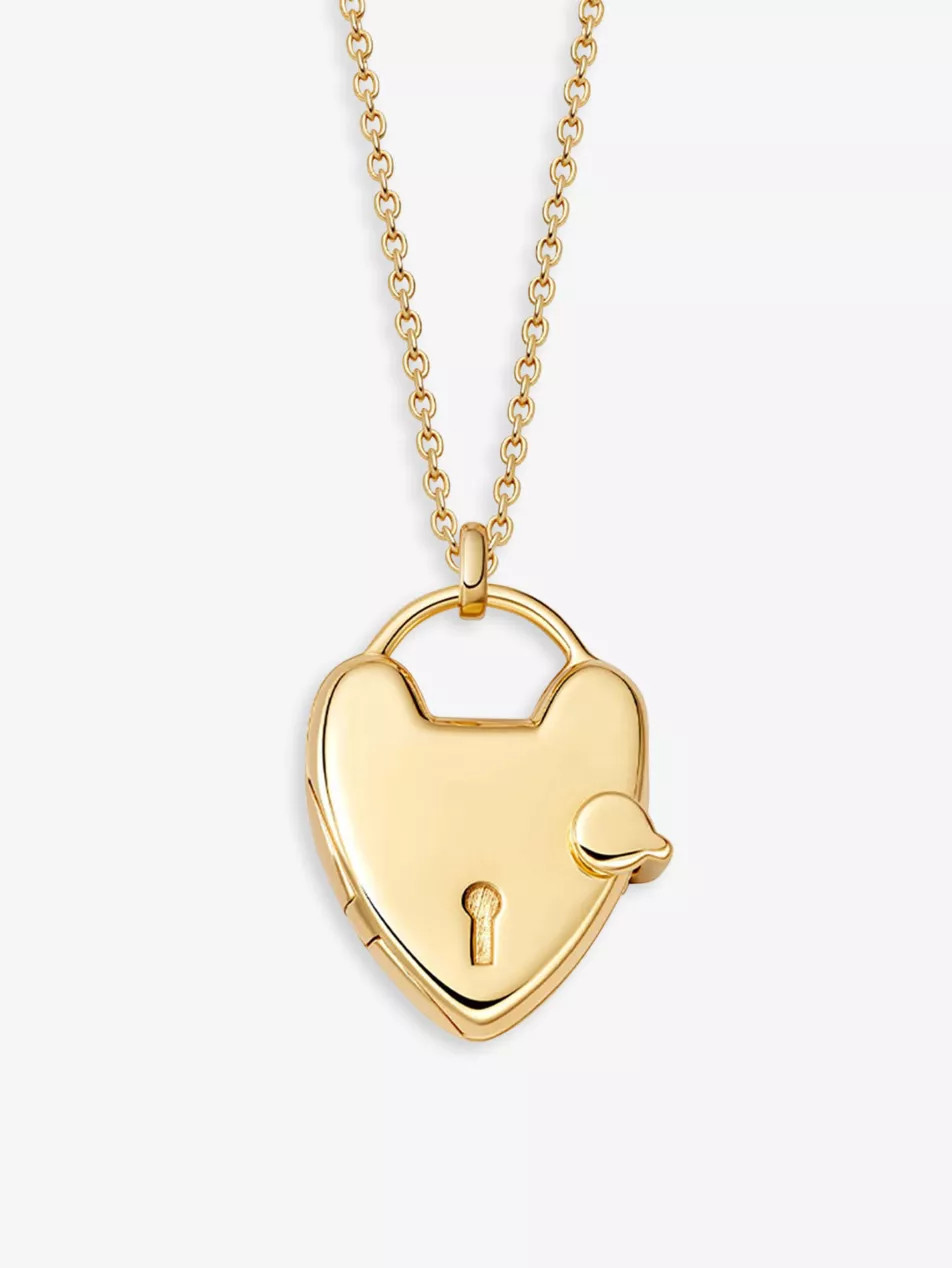 Heart-locket 18ct yellow gold-plated vermeil silver necklace | Selfridges