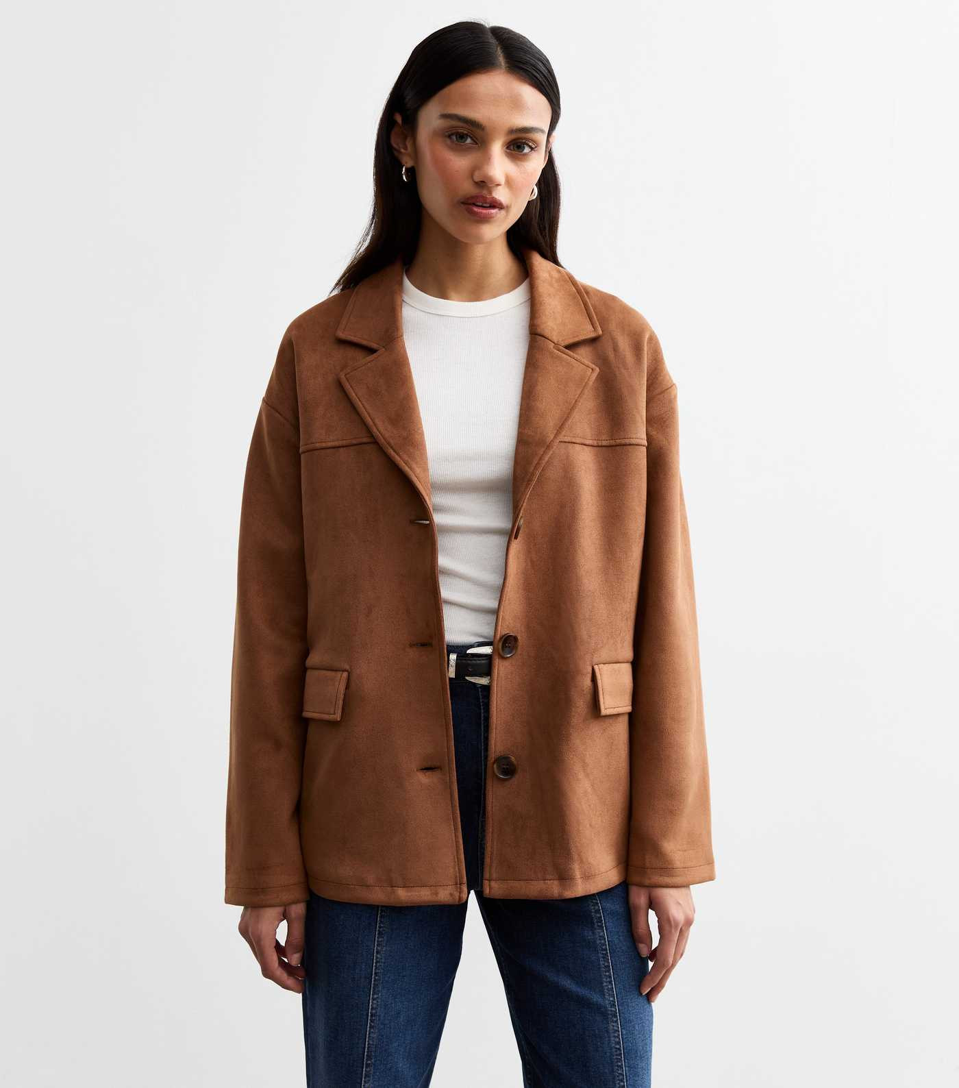 Tan Faux Suede Jacket | New Look | New Look (UK)