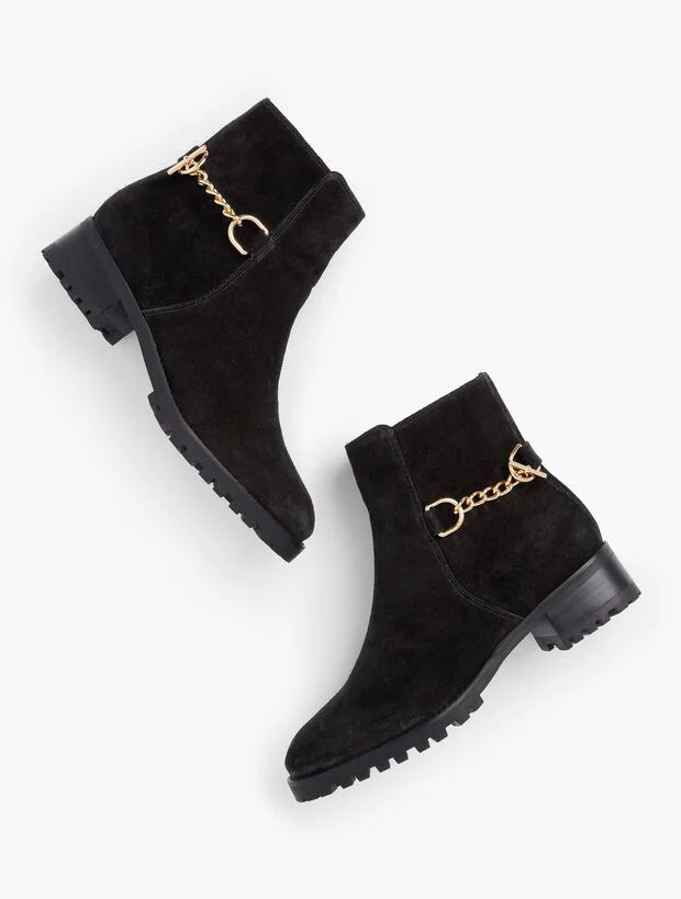 Tish Chain Suede Ankle Boots | Talbots