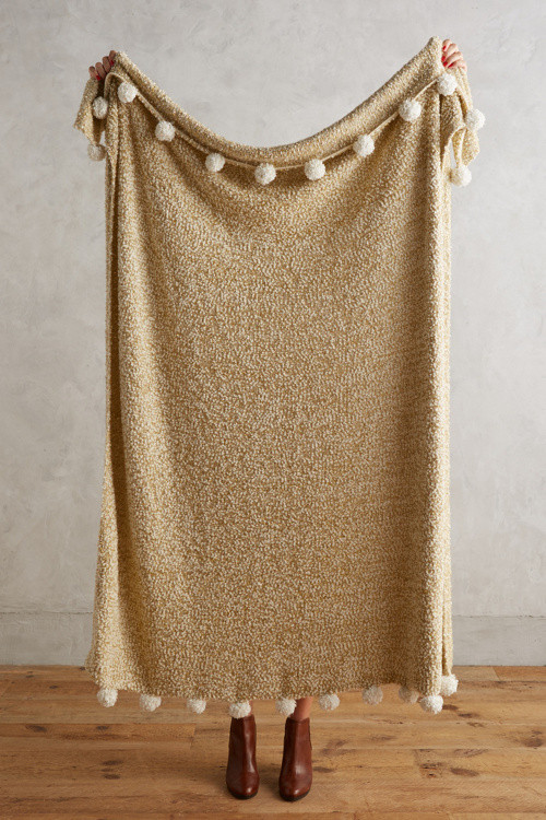 Golden Pom Throw | Anthropologie (US)