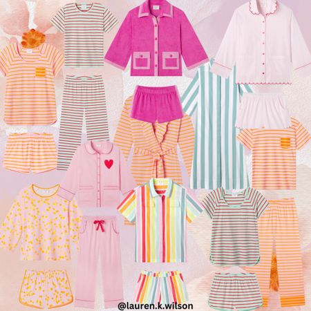 Lake Pajamas x Blair Eadie. Pink and orange pajamas. Pima cotton pjs. Travel pajamas. Travel style. Loungewear. Gift guide for moms. Striped & heart pajamas. Lake PJs. Pajama Party 

#LTKGiftGuide #LTKtravel #LTKstyletip