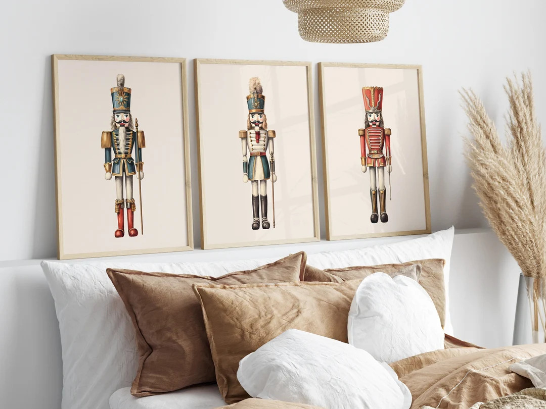 Nutcracker Prints Set of 3 Vintage Christmas Holiday Wall - Etsy | Etsy (US)