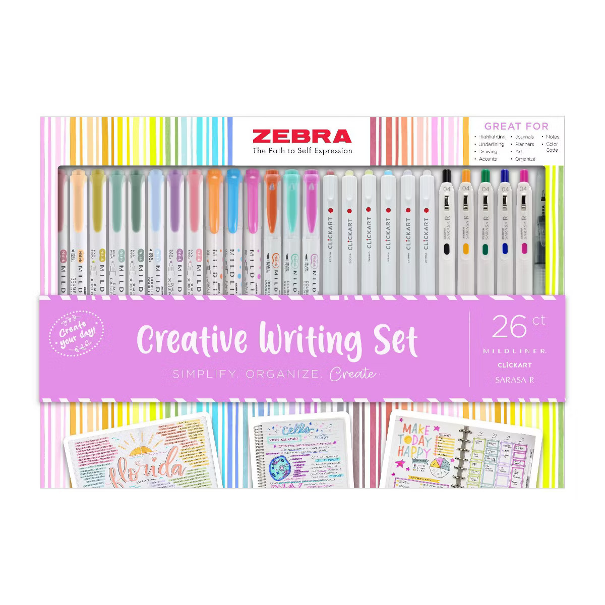 Zebra 26ct Creative Writing Set Artist Markers Gifting | Target