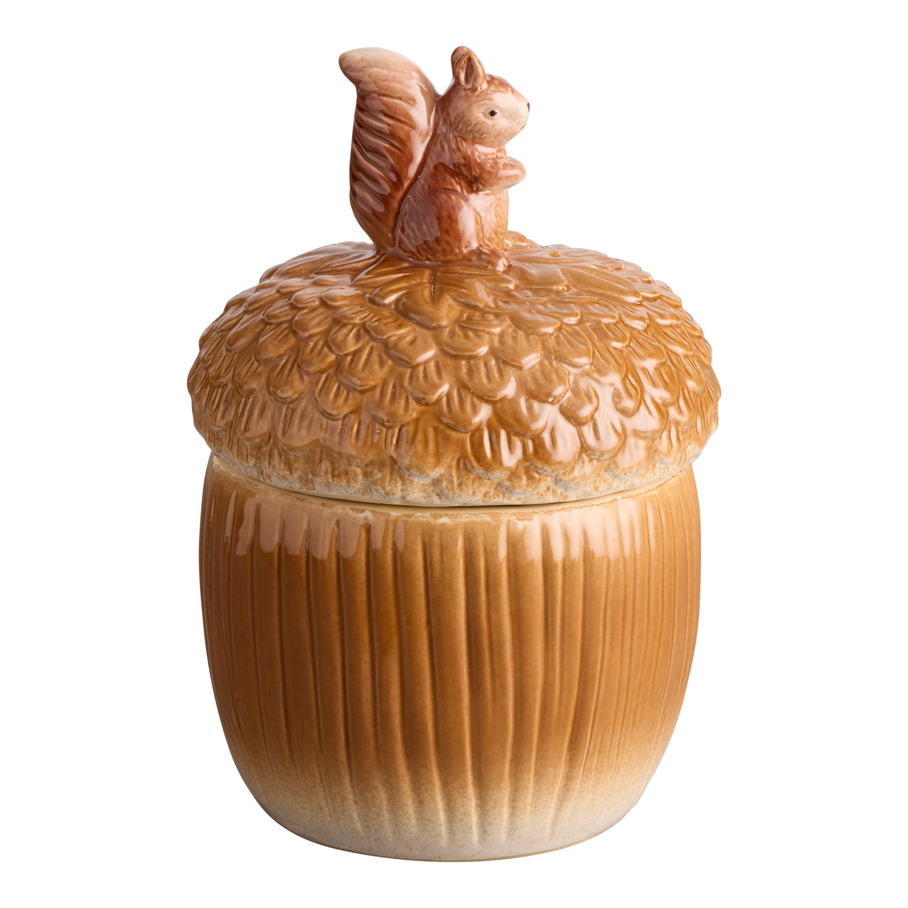 Ceramic Squirrel and Acorn Figural Cookie Jar | World Market