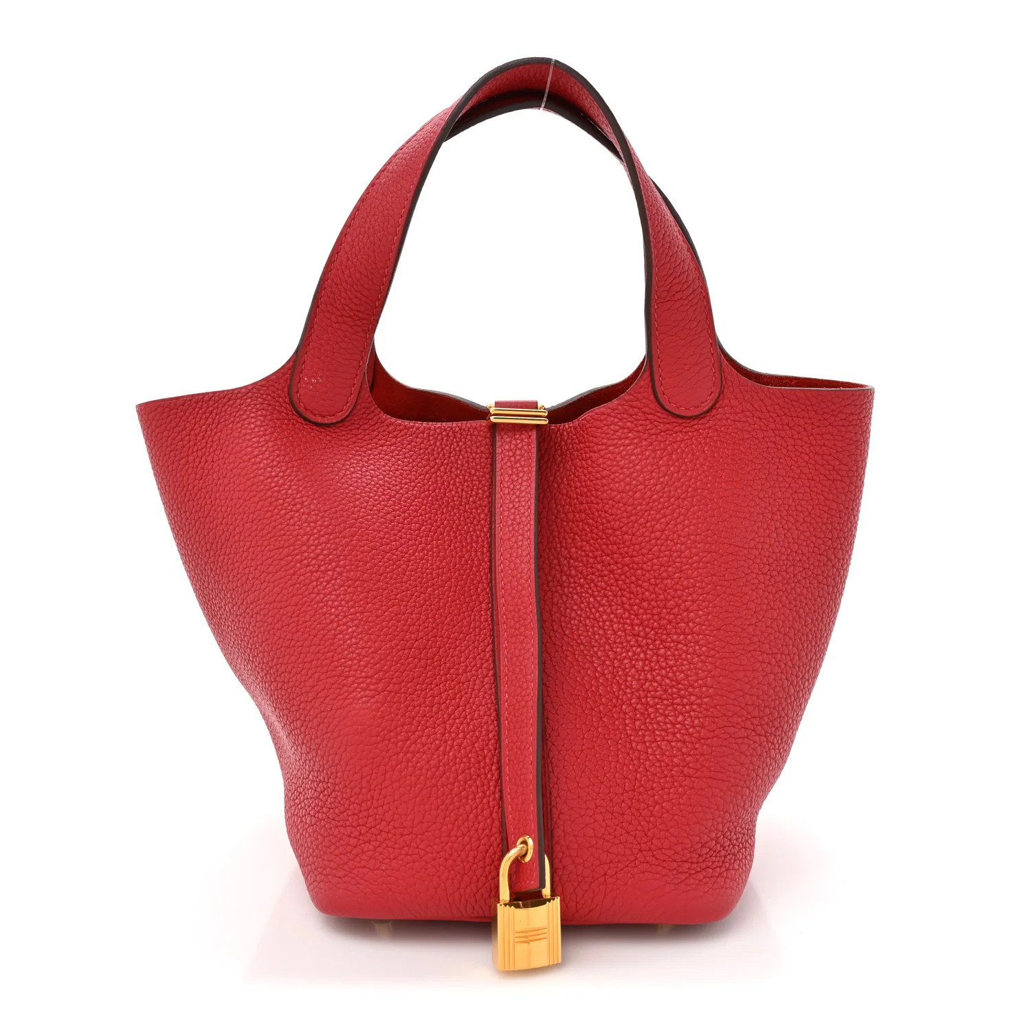 Taurillon Clemence Picotin Lock 18 PM Rouge Grenat | FASHIONPHILE (US)