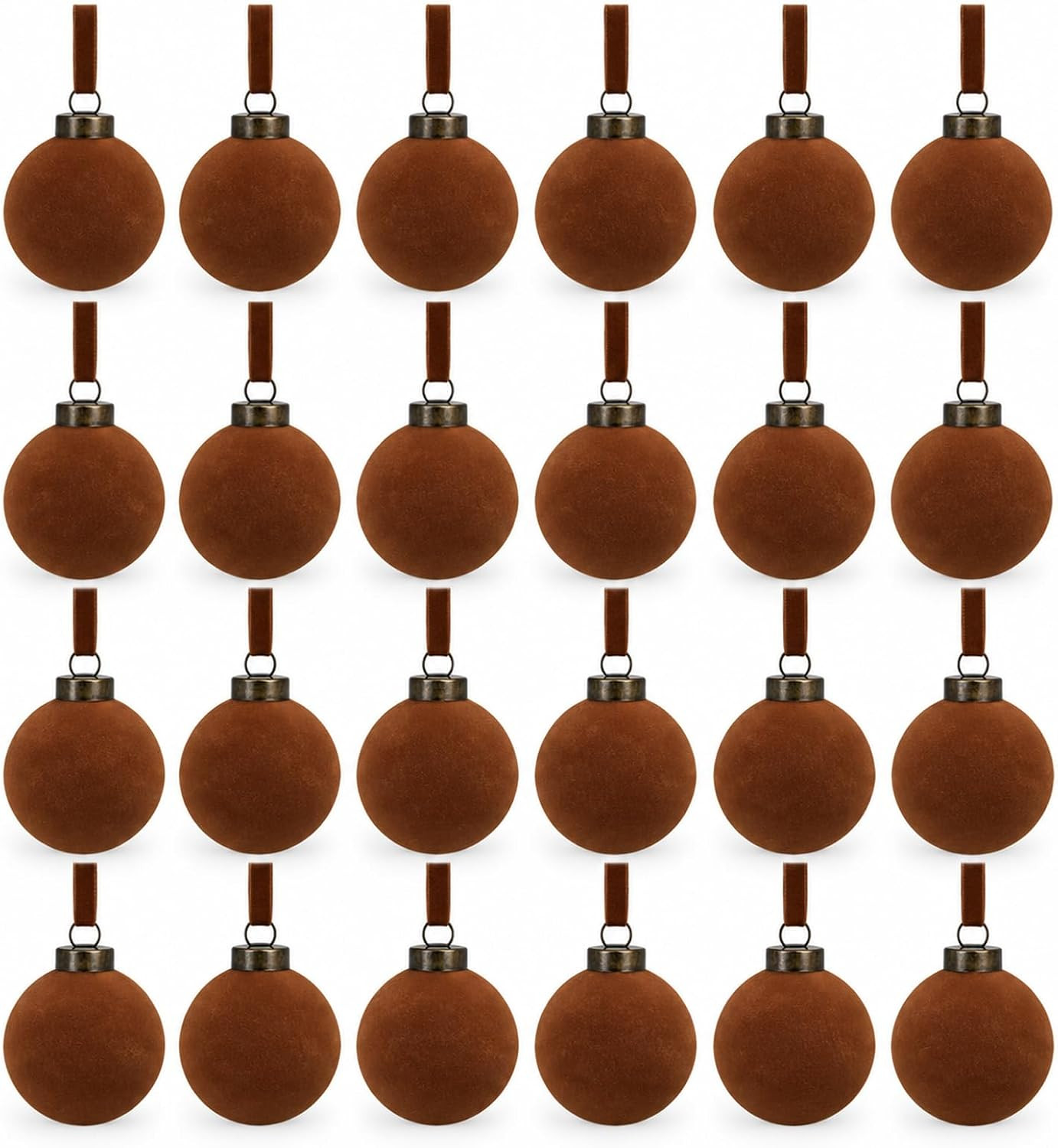 24 Pack Velvet Christmas Balls Bulk, 2.36 Inch Shatterproof Tree Ornaments | Amazon (US)
