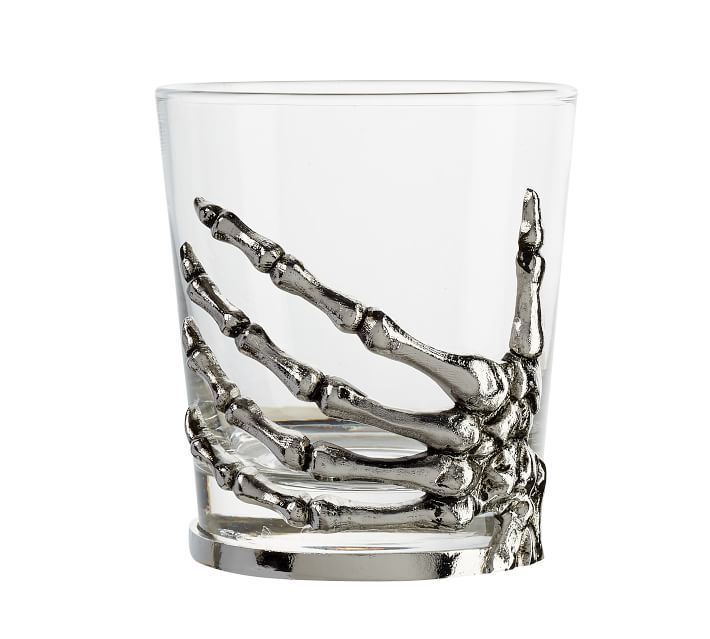 Skeleton Hand Double Old Fashioned Glass | Pottery Barn (US)
