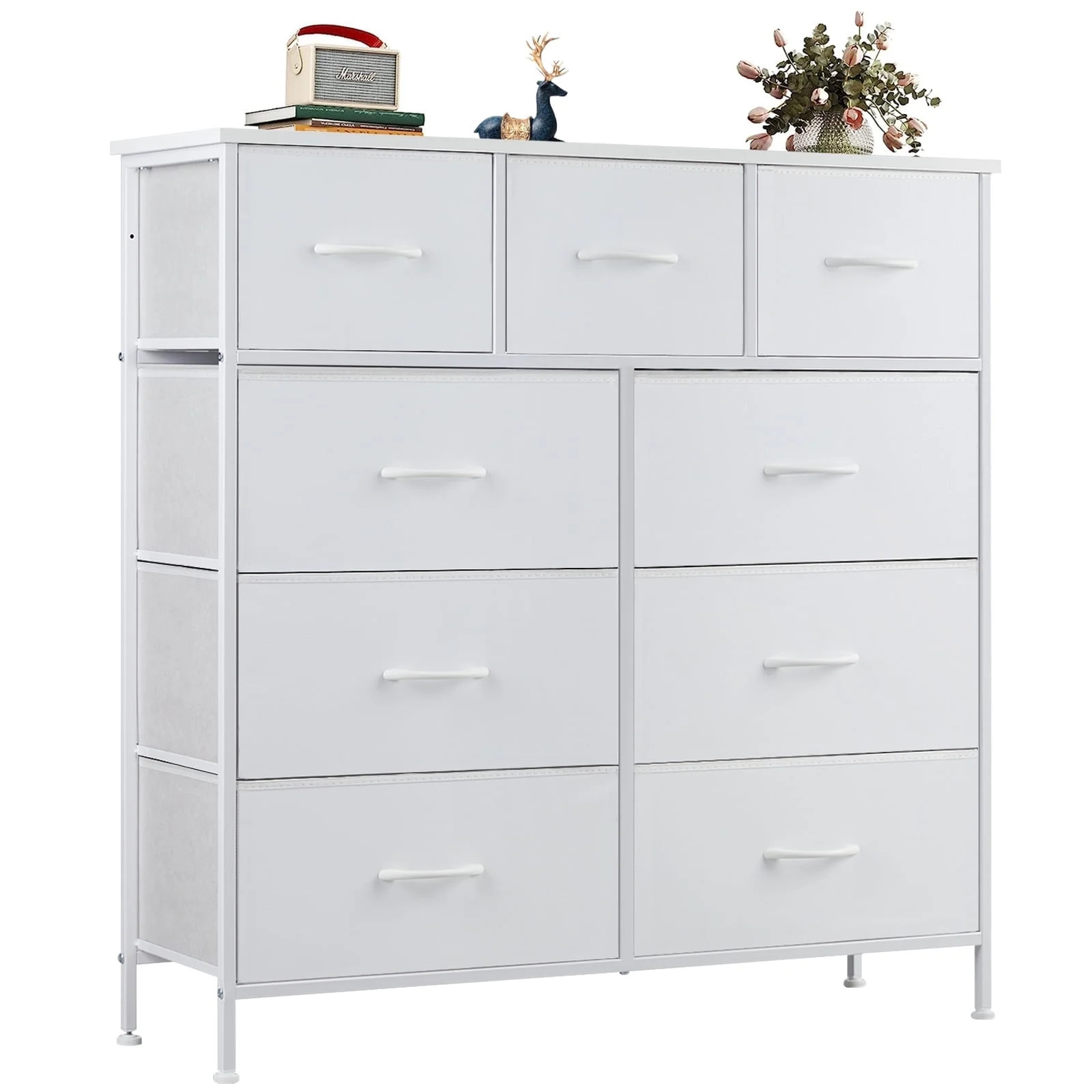 ZUNMOS Fabric Storage Dresser with 9 Drawers, Steel Frame and Wooden Top for Bedroom, Closet and ... | Walmart (US)