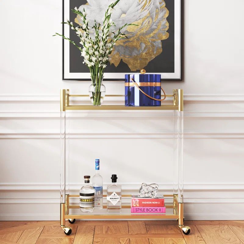 Ariad Acrylic/Glass Bar Cart | Wayfair North America