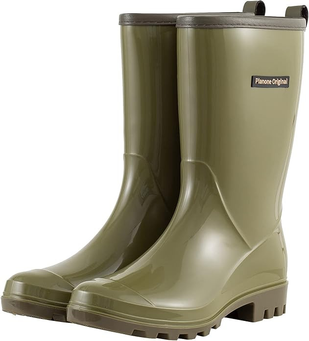 planone Mid Calf Waterproof Rain Boots For Women Anti-Slipping Garden Shoes Comfortable Insoles S... | Amazon (US)