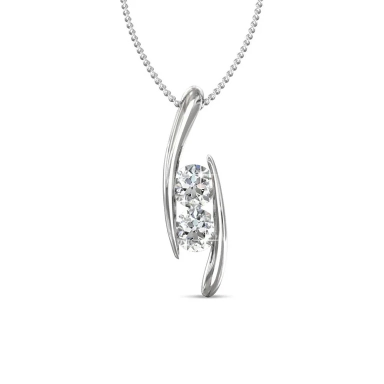 Cate & Chloe McKenna 18k White Gold Plated Pendant Necklace with Swarovski Crystals Gift for Wome... | Walmart (US)